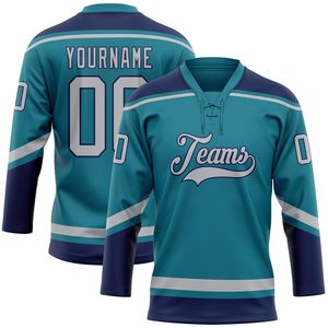 Maillot de hockey sur glace personnalisé sublimé 100 % polyester, anti-humidité, séchage rapide, couleur unie, nom et logo d'équipe personnalisés, positions Massee - Product Image 5