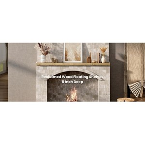 Reclaimed Teak Wood Mid Century Modern Floating Wall Shelves | Handcrafted <b>Planter</b> Stands & Wall Hanging - Product Image 3