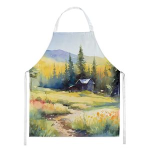 Montana Bitterroot Multicolor Large Adult Unisex Watercolor <b>Apron</b> for <b>Cooking</b> Kitchen Baking Crafts Gardening - Product Image 1