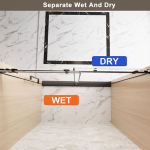 Porta Doccia Scorrevole Singola Senza Telaio 152 cm L x 193 cm A, Vetro Temperato Trasparente 6 mm, Pellicola Antiesplosione, Maniglia in Acciaio Inox - Product Image 6
