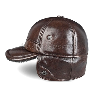 Casquettes de baseball unisexes en cuir véritable pour hommes et femmes, ajustables, vente en gros, personnalisables, mode, OEM, prix abordable, casquette en cuir - Product Image 5