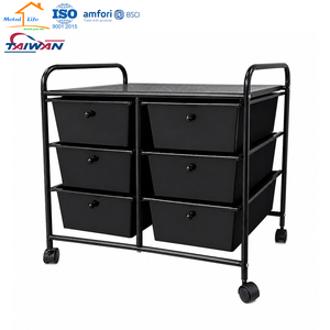 6 <b>Drawer</b> Rolling <b>Storage</b> Cart Metal Utility Organizer Trolley Mobile <b>Drawer</b> Unit for Home Office Bedroom - Product Image 6