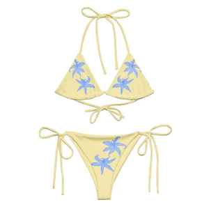 Women's Casual-Comfy High Waist Solid Color <b>Bikini</b> <b>Set</b> Removable Padded Triangle Bra Spandex Ribbed Knitted Fabric Deep V Neck - Product Image 2