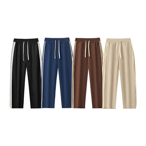OEM 2026 340G Drawstring Casual Straight Wide-Leg Pants Autumn Winter Cross-<b>Border</b> Streetwear With Free Sample - Product Image 2