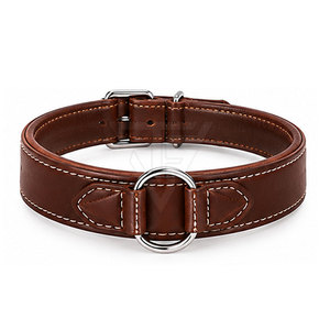 Collar Clásico de Cuero Sólido para Perro con Correa Coordinada, Correa Ajustable, Hebilla Metálica con Anillo en D y Asa para Uso Diario - Product Image 3