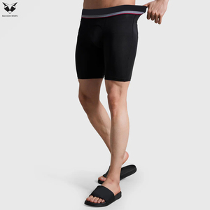 High-Waisted Yoga <b>Shorts</b> Solid Color <b>Compression</b> Workout, Quick-Dry Stretchy Tummy Control Fitness Wear <b>Men</b> <b>Shorts</b> - Product Image 5