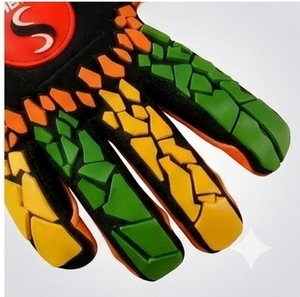 Elite Professional Hybrid Goalkeeper Gloves Orange palm With <b>Black</b> 4mm Contact Latex High Grip Soccer Goalie Gloves Hook Loop - Product Image 6