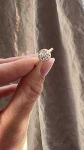 Bague de fiançailles F VS avec halo de diamants CVD, or véritable 14K 18K, pierre centrale 1,10 CT, certifiée IGI, prix d'usine, fournisseur de bijoux sur mesure - Product Image 3