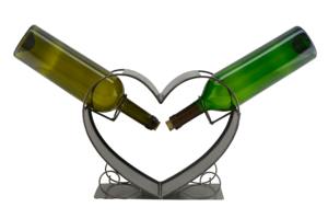 ชั้นวางไวน์ตกแต่งบนโต๊ะพร้อมดีไซน์รูปหัวใจ  แบบตั้งพื้น ทำจากโลหะ สำหรับขวดไวน์สองขวด - Product Image 5