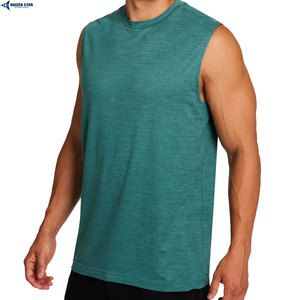 Men's Navy Sleeveless Tank Top O-Neck Casual Knitted Solid Color Style - Product Image 4