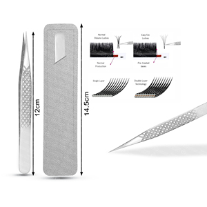 Pince à épiler pour extensions de cils en acier inoxydable, antistatique, de précision, durable, à pointe lisse, emballage personnalisé, Harmonie Avancée Supérieure - Product Image 4