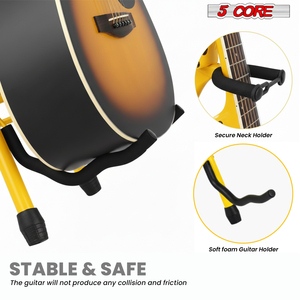 Tabouret de guitare à structure métallique 5Core, chaise rembourrée de 3,15 po avec dossier, siège musical pliable avec repose-pieds intégré - Product Image 4