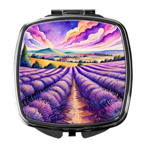 Coloré anglais lavande miroir de maquillage Compact poche pliant poche voyage miroir décoratif pour femmes et filles cadeau - Product Image 1