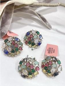 ต่างหูทองเหลืองชุบทองประดับเพชรซิร์คอนคุณภาพพรีเมียมสำหรับผู้หญิง สวมใส่ในงานปาร์ตี้สุดอินเทรนด์ - ประกายระยิบระยับน่าทึ่ง - Product Image 2