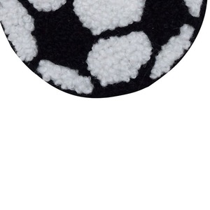 Parche Bordado Ecológico para Coser, Diseño de Balón de Fútbol, Negro y Blanco, Circular, Aplique de Fieltro No Tejido para Tela - Product Image 3