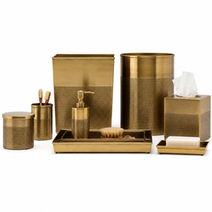 Juego de Accesorios de Baño de Acero Inoxidable Cromado, Juego de 5 Piezas Metálicas Acanaladas para Encimera de Baño, para Decoración de Hoteles y Hogares - Product Image 5