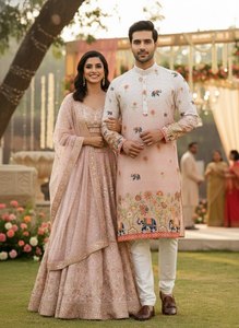 Kurta Floral Reversible de Secado Rápido para Hombre, Estilo Tradicional Indio/Pakistaní, para Bodas y Fiestas, Corte Regular, Largo hasta la Rodilla, de Algodón - Product Image 2