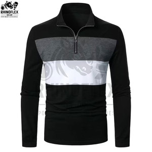 Excellent Quality Half-zip Versatile Short Sleeve O-neck Formal Knitted <b>Polyester</b> Cotton Layer Top Chest Pocket - Product Image 3