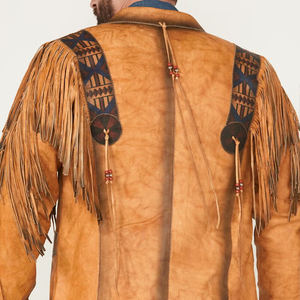 เสื้อแจ็คเก็ตคาวบอย OEM ผู้ผลิตเสื้อผ้าขายส่ง รุ่นใหม่ คุณภาพสูง เคลือบผิว ทรงยาว บาง โลโก้ด้านหน้า สไตล์ตะวันตก - Product Image 6