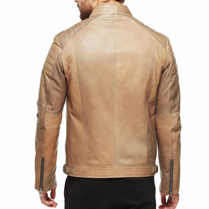 Trendy Daily Wear Fashion Look Modern <b>Men</b> Leather <b>Jacket</b> with Luxury Design <b>Men</b> <b>Light</b> Color Leather Fashion <b>Jacket</b> For Sale - Product Image 2