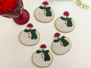 Handmade <b>Beaded</b> <b>Coasters</b> Set Vintage Style Decorative Dining Table Accessories At Cheap Price - Product Image 4