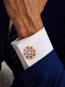 Sanctuary of Jewels Luxury Gold Plated <b>Cufflinks</b> Men Blue <b>Red</b> Enamel Crystal Formal Shirt Accessories Wedding Business Gift - Product Image 1