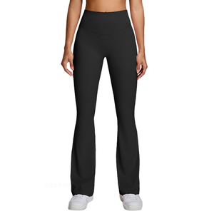 High Quality Yoga <b>Leggings</b> Custom logo Hip Lift Casual Workout Gym <b>Flare</b> Yoga <b>Leggings</b> for Women Stretchy Comfortable Breathable - Product Image 2