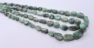 ลูกปัดมรกตทรงก้อนเรียบ AAA ขนาด 5x8-10x15 มม. ลูกปัดพลอยมรกตธรรมชาติ 20 นิ้ว ลูกปัดมรกตขัดเงาธรรมชาติ - Product Image 4