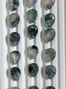 Gema de Ágata Musgosa Natural Facetada en Forma de Pera, Tamaño Calibrado 10x14 MM - Product Image 4