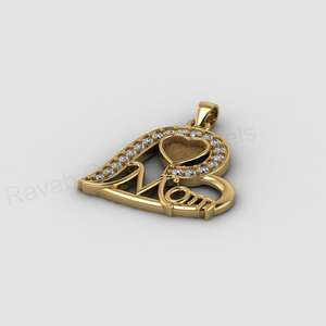 Colgante de Plata Maciza 925 de 6mm con Corazón y Bisel Liso para Mamá, Engaste de Cabujón con Relleno de Resina de Diamante CZ, Fornituras de Joyería DIY - Product Image 3