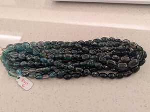 Cuentas Ovaladas Lisas de Turmalina Verde Natural de 4x7mm, Hilo de 16 Pulgadas, Gemas AAA para Fabricación de Joyería - Product Image 2