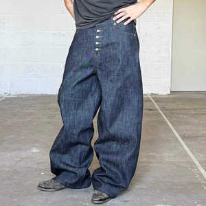 Jeans Streetwear BXL Personnalisés Brodés pour Hommes – Coupe Droite, Ample et Large, Écologiques, Délavés à la Pierre pour l'Hiver – Vente en Gros - Product Image 1
