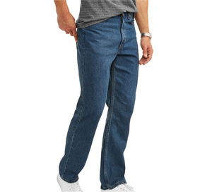 Men's Straight Leg <b>Denim</b> Jeans Mid Waist Regular Fit Cotton Woven Fabric Casual Autumn Wear - Product Image 1