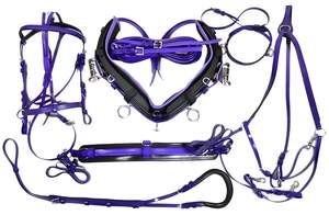 PVC Yellow Black Horse Racing <b>Harness</b> Set quick Hitch <b>Leather</b> Synthetic PVC Durable Equestrian Riding Tack Retail Wholesale - Product Image 4