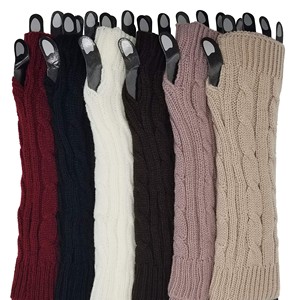 Calentadores de brazos unisex de punto en varios colores, diseño de punto trenzado para adultos, material acrílico sin costuras - Product Image 1