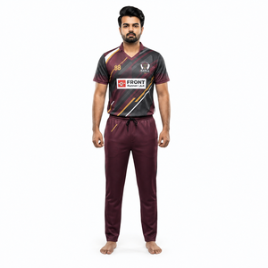 Conjunto de Jersey de Cricket Holgado y Sólido para Hombre - Kit de Ropa Urbana Personalizado Sublimado de Alto Rendimiento 100% Poliéster 380g para Gen Z - Product Image 1