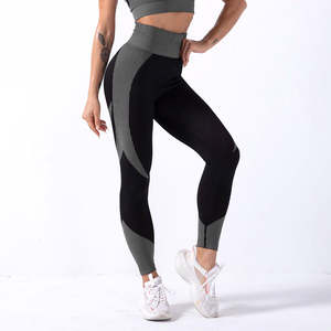 High Quality Custom Women's Fitness <b>Leggings</b> High Waist Jogging Yoga Pants Logo Spandex/Nylon Solid <b>Pattern</b> High Waist <b>Leggings</b> - Product Image 4