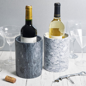 Refroidisseur de bouteilles de bière, vin et whisky en pierre naturelle écologique sur mesure, 2 pièces, pour la rétention de la glace, idéal pour la décoration de table de mariage ou de fête - Product Image 1