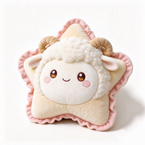 customized Plush Star Shaped <b>Orange</b> Tabby Cat Plush <b>Pillow</b> Cute Embroidered Face Short Plush Comforter - Product Image 5