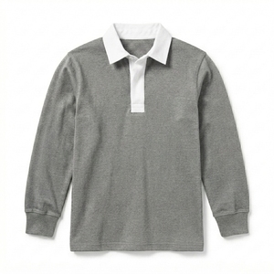 Camiseta de Rugby Personalizada con Bordado de Diamantes de Imitación, Manga Larga, 100% Algodón, Corte Holgado, Rayas, Ecológica - Product Image 1
