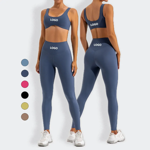 OEM <b>Print</b> Quick Dry High Waist Elastic Waist Sleeveless Spandex/Nylon 4-Piece Yoga Sets Sports Bra <b>Legging</b> Women Full Scoop Neck - Product Image 4