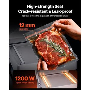 Machine de mise sous vide compacte 1200W pour aliments humides, viandes, marinades, avec une puissance d'étanchéité élevée - Product Image 3