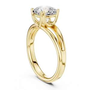 Cushion Cut Lab Grown Diamond Solitaire <b>Ring</b> Claw Prong <b>Split</b> Shank 18k Solid Gold IGI Certified Engagement Gift Modern Bridal - Product Image 4