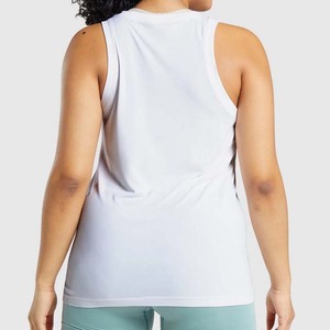 Women's Gray jersey Sleeveless Tank Top O Neck Solid Color Breathable Knitted Spandex Polyester Casual Wear - Product Image 5