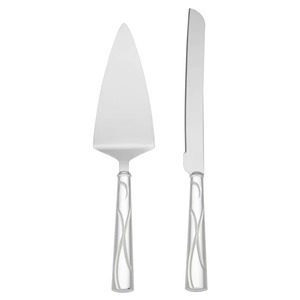 Stainless Steel Cake Server and Knife <b>Set</b> 2-Piece Non-Stick Pastry Tools with Decorative Handles - Product Image 4