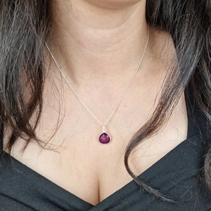 Handmade 12mm Pink Tourmaline Quartz <b>Heart</b> Necklace Silver Gold Plated Birthstone Gemstone Jewelry Fashion Pendant Necklaces for - Product Image 4