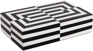 Best Quality Resin Wood Jewelry Box Checkerboard Pattern Rectangle Storage Box Modern Design Decorative Organizer - Product Image 3