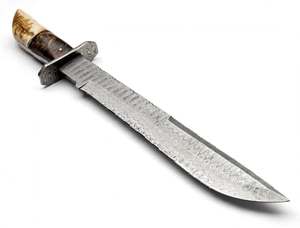 Handcrafted Patterned Steel Long-Profile <b>Craft</b> <b>Tool</b> Stag & Wood Handle Executive Display Piece - Product Image 2
