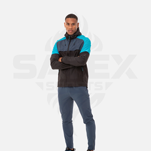 Casual High Quality Reflective Custom Logo Polyester Tracksuit Hoodie Set Plus Size Zipper Windbreaker Men's Set For Summer - Product Image 1