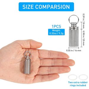 Titanium Waterproof Keychain <b>Pill</b> Holder <b>Container</b> Portable Size Case for Outdoor Travel Camping Promotional <b>Pill</b> Box - Product Image 3
